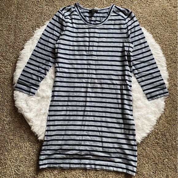 J.Crew Striped Side Zip Dress Cotton Womens Size Small - Picture 1 of 8